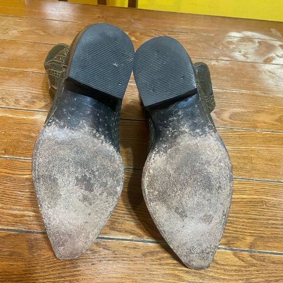 Frye Brown Western Cowboy Heel Boots Goodyear Welt Women's Size 7 - Picture 10 of 11